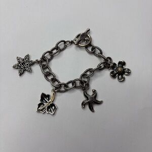 ANN KING 18K Gold & Sterling Silver Four Seasons Charm Bracelet